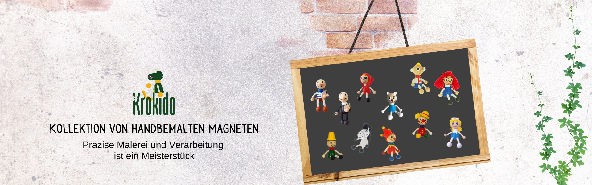 handbemalte holzmagnete krokido