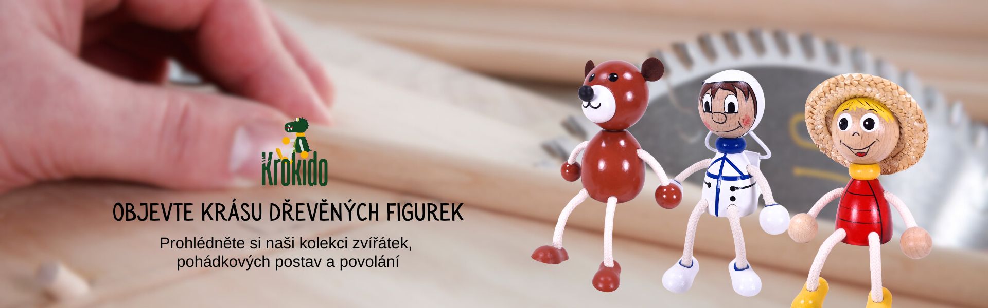 drevene sedaci figurka krokido