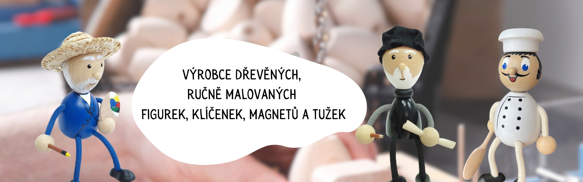 KROKIDO - výrobce dřevěných ručně malovaných figurek, klíčenek a magnetů - suvenýry z ČR