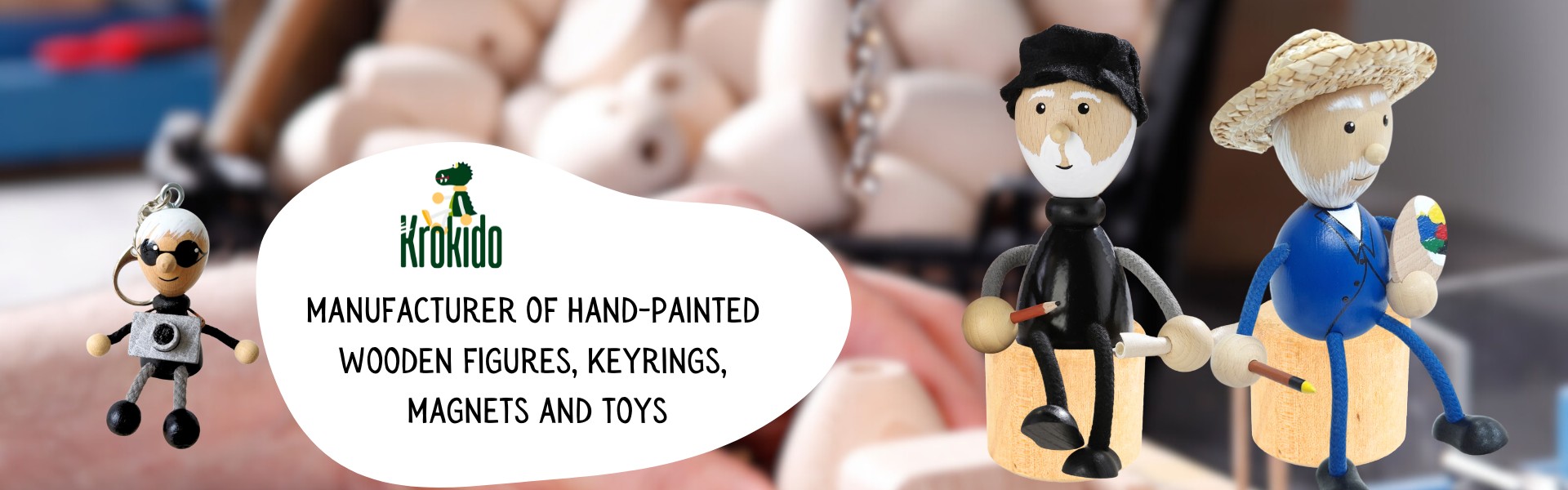 KROKIDO - výrobce dřevěných ručně malovaných figurek, klíčenek a magnetů - suvenýry z ČR