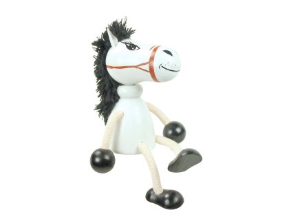 white horse handmade wooden figure