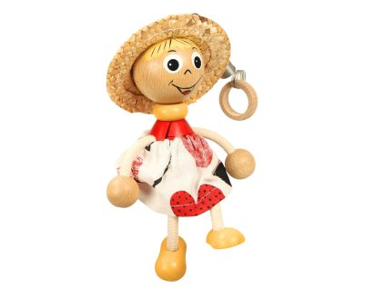 Ladybird with skirt wooden bouncing figurine KROKIDO