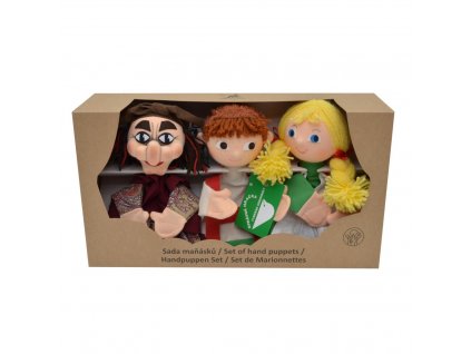 box with hand puppets gingerberad house