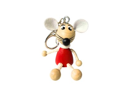 Mouse handcrafted wooden keychain KROKIDO