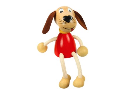 handmade wooden figurine dog