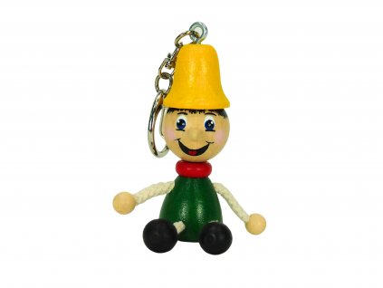 Pinocchio wooden keyring