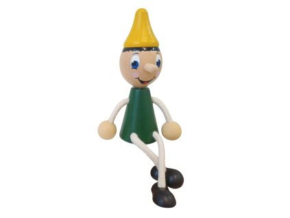 Pinocchio sitting figurine from wood