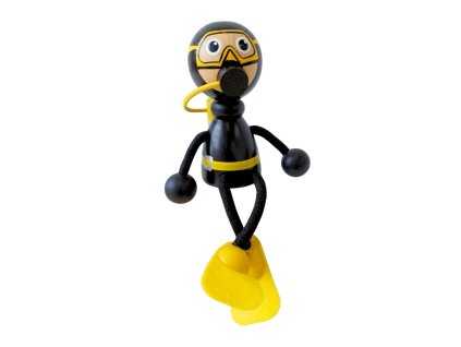 scuba diver wooden figure