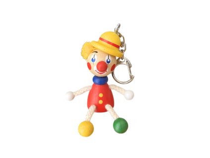 Clown with hat wooden pendant KROKIDO
