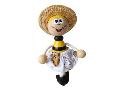 wooden figurine bee with skirt