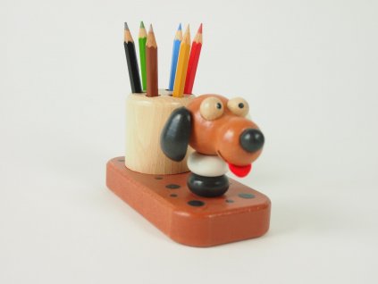 dog wooden pencil holder for kids