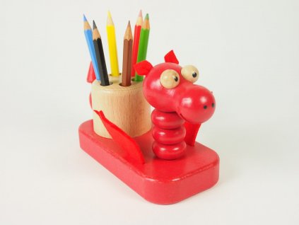 wooden crayon holder dragon