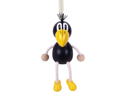 Raven wooden bouncing figurine
