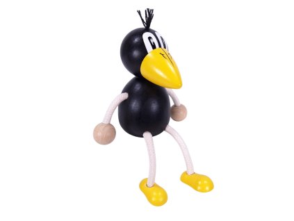 raven wooden doll KROKIDO