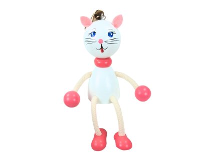 white kitty handmade wooden figure