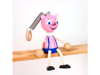 pig wooden bouncing figure