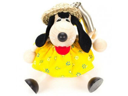 dog in skirt wooden bouncing figure
