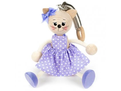 purple cat wooden bouncing figure