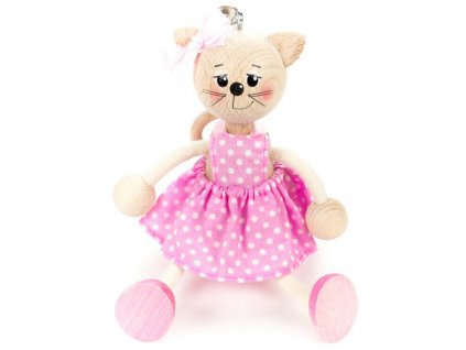bouncing figure cat with pink dress