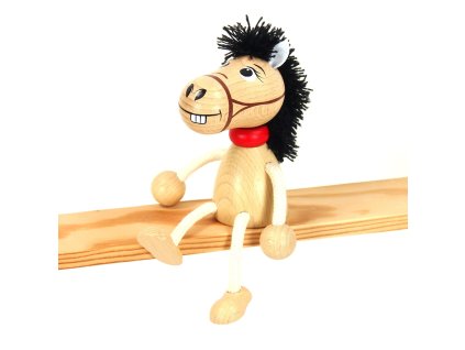 horse wooden sitting figure
