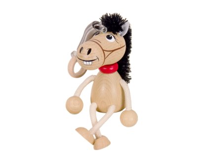 Horse on spring wooden bouncing doll