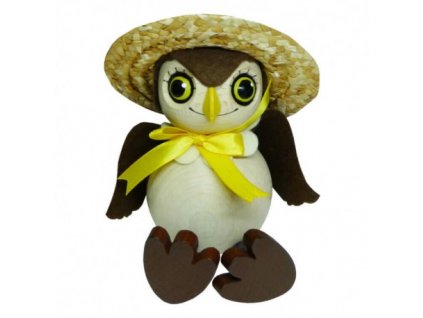 owl with hat wooden figure on spring for kids