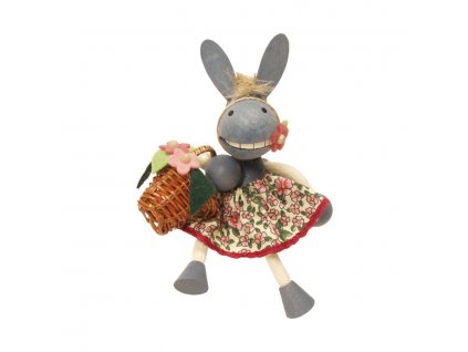 donkey with skirt wooden figure bouncie
