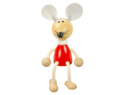 red mouse wooden figure