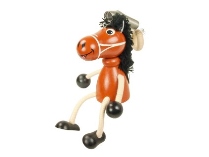 Brown horse wooden bouncing figurine