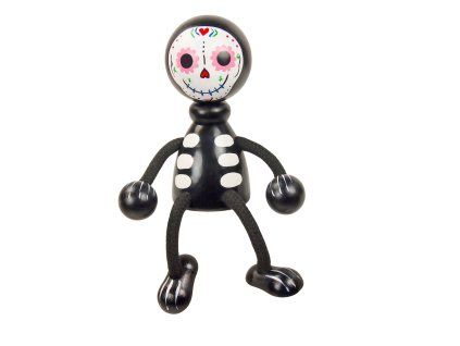 dia de los muertos hand painted wooden figure