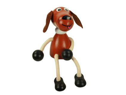 brown dog wooden sitting figure