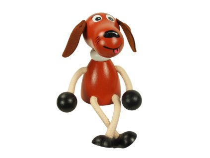 brown dog handmade wooden figurine