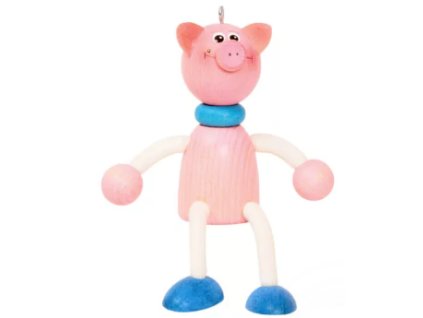 pig wooden figure on spring