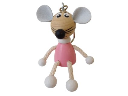 Mouse handmade wooden keyring