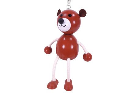 Bear bouncing wooden figure