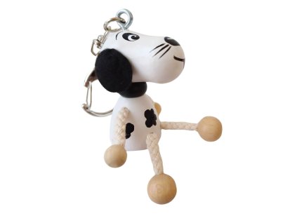 Dalmatian wooden keyring