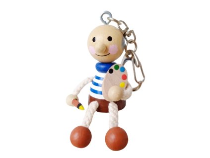 hand painted wooden keychain pablo