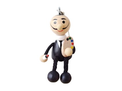 keyring painter in black suit