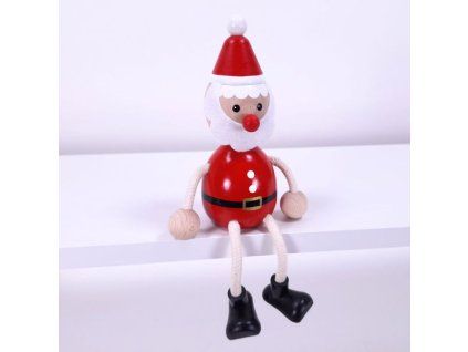 Santa hand painted wooden figure
