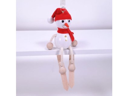 snowman with ski bouncing doll