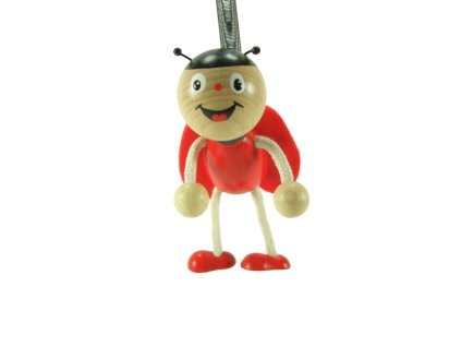Ladybird flying wooden figure