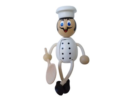 chef pierre hand painted wooden figure