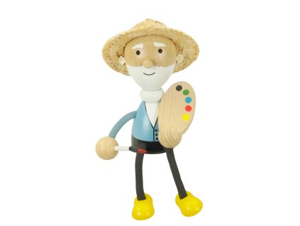 Claude Monet handcrafted wooden figurine