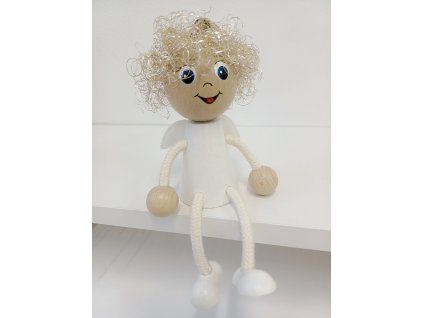 angel hand painted wooden figurine