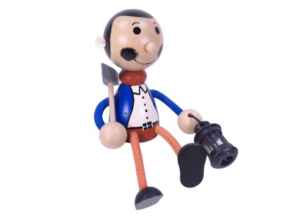 Miner hand painted wooden figure