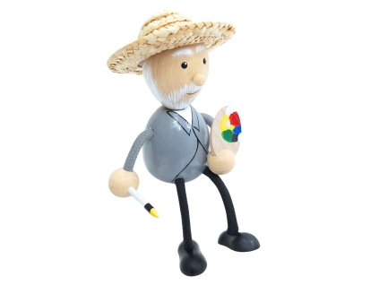 claude monet hand painted wooden figure krokido