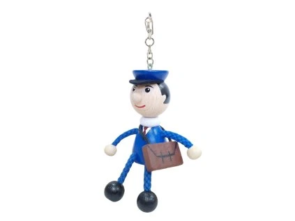 postman handmade wooden keychain