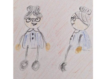 Grandma hand painted wooden keychain