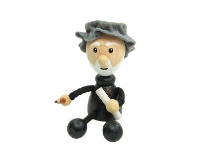 Leonardo da vinci handmade wooden minifigure