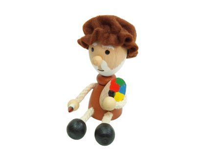 Da vinci painter hand painted wooden magnet krokido